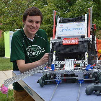 Josef Spanbauer designs the robots for Mason's robotics team.